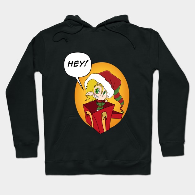 HEY! Christmas elf Hoodie by lomiky